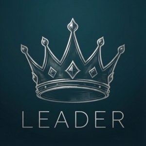 Falmet sølv kroneomrids med 'LEADER' tekst på teal baggrund. — Tecno Phantom V Flip Wallpapers