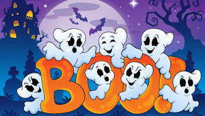 Legesyg spøgelses tegneserie Halloween baggrund