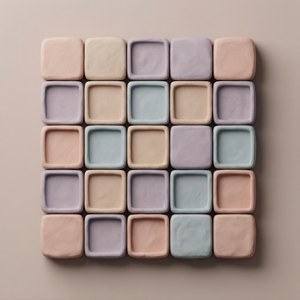 Et blødt ler-renderet sudoku-gitter i pastelfarvede kitler. — Tecno Phantom V Flip2 Wallpapers