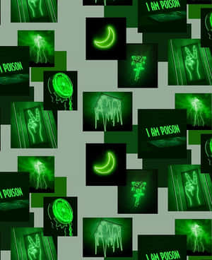 Levende neongrøn æstetisk baggrund — Neongrøn Wallpapers