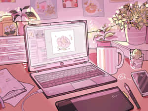 Pink anime æstetiske billeder — Æstetisk pink Wallpapers