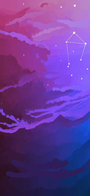 Lilla Galakse Himmel Libra Stjernetegn Tapet — iPhone 15 Pro Wallpapers