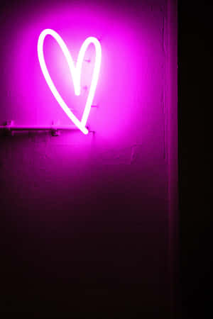 Neonhjerte — Neon lilla Wallpapers