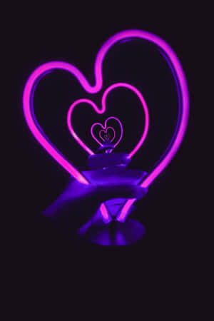 Neonhjerte — Neon lilla Wallpapers