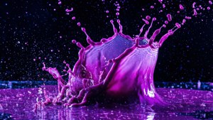 Et dynamisk sprøjt af neonlyserød væske. — Neon lilla Wallpapers