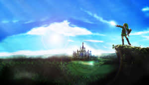 Link og Zelda skynder sig for at redde øgruppen i The Legend of Zelda — Zelda Wallpapers