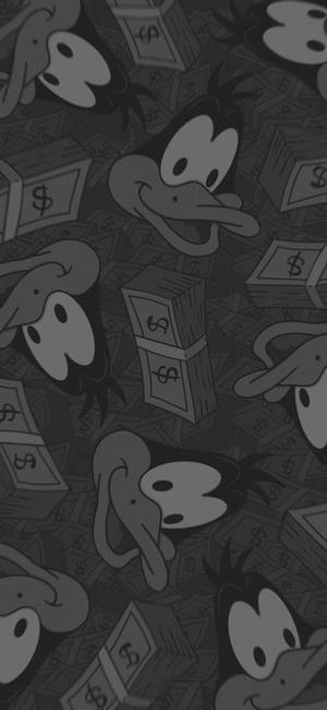 Looney Tunes Daffy And mønster tapet — iPhone 18 Wallpapers