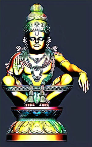 Lord Ayyappa på grå baggrund — RedMagic Tablet Wallpapers