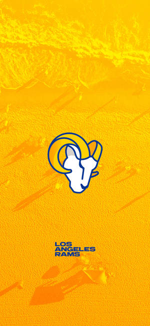 Los Angeles Rams tegneserie logo baggrund — iPhone 14 Pro Wallpapers