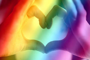 Love Is Love Hjerte Håndtegn baggrund — Kærlighedshjerte Wallpapers