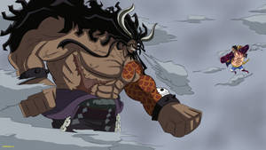 Luffy Gear 4 og Kaido menneske baggrund — Luffy gear 4 Wallpapers