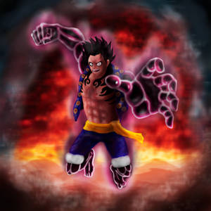 Luffy Gear 4 Vredt Blik baggrundsbillede — Luffy gear 4 Wallpapers
