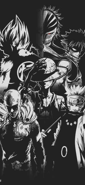 Luffy Sort Og Hvid — Redmi Note 14S Wallpapers