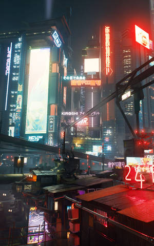 Lys I Natby I Cyberpunk Til Android — Galaxy Tab S Wallpapers