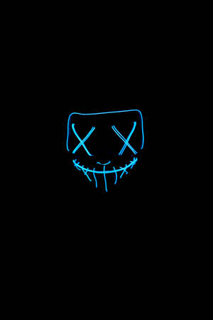 Blå LED Halloween-maske Dim — Dæmpet Wallpapers