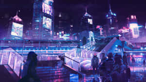 Neon City baggrund — Neon by Wallpapers