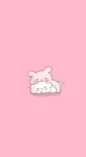 Lyserød Kawaii Kanin og Kat