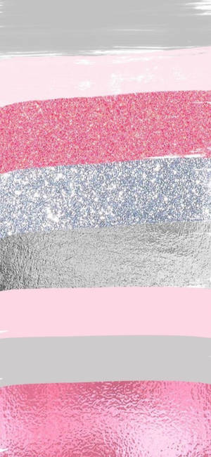 Lyserød Sølv Glitter Striber — iPhone 15 Wallpapers