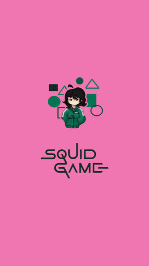 Lyserød tegneserie 067 Squid Game baggrund — 067 Squid Game Wallpapers