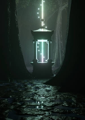 Lampe-lignende portal, der udsender lysstråle tapet — OnePlus Pad 3 Pro Wallpapers