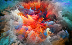 Kunstillustrationsdesign med sprudlende farverig tænding af maling til MacBook Pro tapet — MacBook Pro Wallpapers