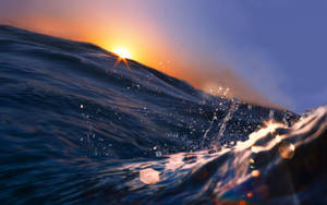 Havbølger ved solnedgang til MacBook Pro-baggrund. — MacBook Pro Wallpapers