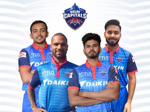 Baggrundsbillede med Delhi Capitals-hold — 4:3 Wallpapers