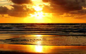 Billeder af solnedgang på stranden — Strandsolnedgang Wallpapers