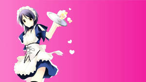 Maid Sama Misaki Ayuzawa pink baggrund tapet. — Studio Display Wallpapers