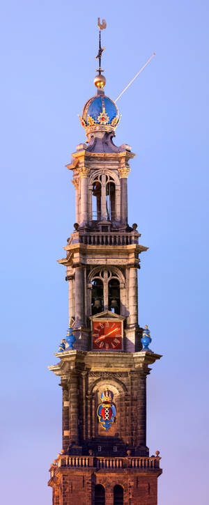 Amsterdam Westerkerk-tårnets top baggrund — Z Flip 5 Wallpapers