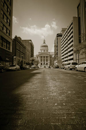 Majestætisk udsigt over Indiana Statehouse i Indianapolis — Xiaomi Pad 9 Pro Max Wallpapers
