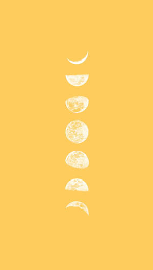 Månefase Pastelgul Æstetik — Pastelgul æstetik Wallpapers