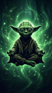 Yoda silhuet vektor tapet med grøn aura. — iPhone 5 Wallpapers