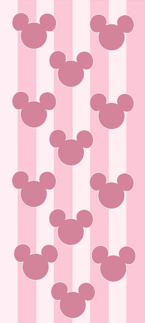 Wallpaper med Mickey Pink Disney Logo — iPhone 17e Wallpapers