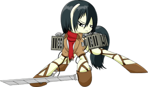 Parallaxmlp, Attack On Titan, Mikasa Ackerman, Ponified,, HD Png Download