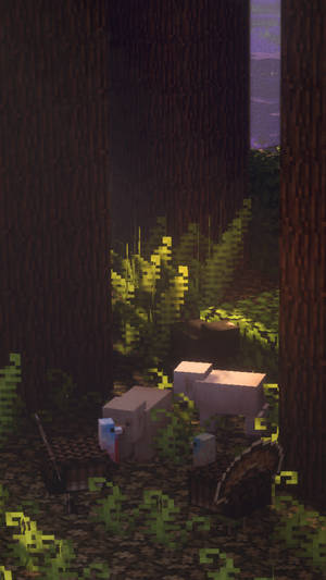 Minecraft Aestetisk Skjult Mørk Skov — Mørk skov Wallpapers