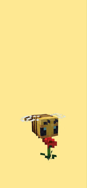 Minecraft bi med blomst tapet — iPhone Air Wallpapers