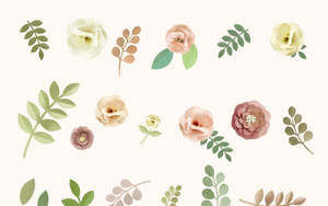 Minimalistisk blomsterdesign i pastelfarver