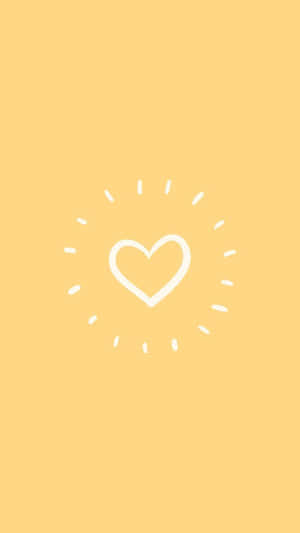 Minimalistisk hjerte sød pastelgul — Gul æstetik Wallpapers