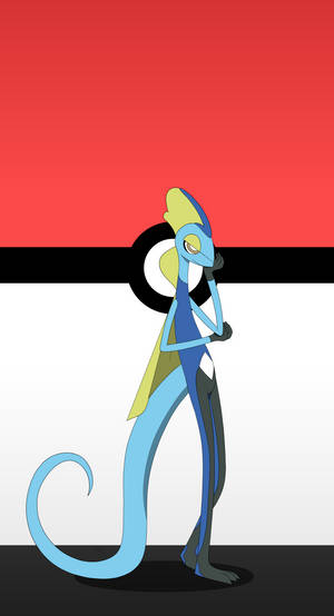 Minimalistisk Inteleon Poké Ball Baggrund.