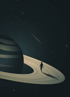 Minimalistisk Jupiter tegneserie tapet — OnePlus Pad 3 Pro Wallpapers