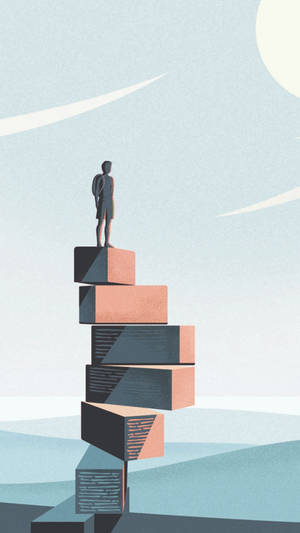 Baggrundsbillede med minimalistisk kunstværk design — Minimalistisk æstetik Wallpapers