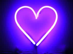 Neonhjerte — Neon lilla Wallpapers