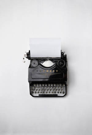 Minimalistisk sort/hvid Fayorit skrivemaskine wallpaper — Simpel Wallpapers