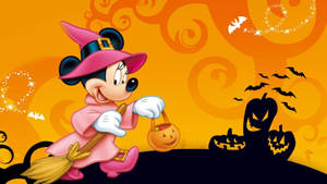 Minni Mouse tegneserie Halloween baggrundsbillede