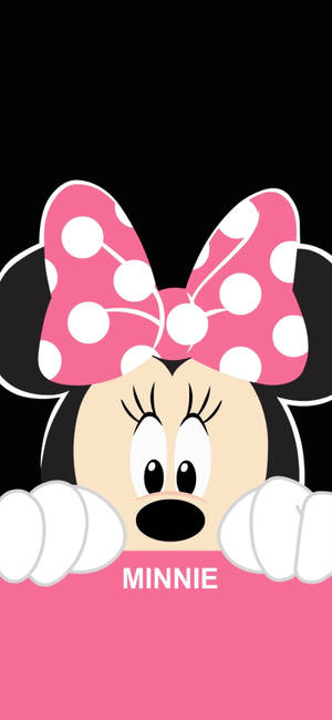 Baggrundsbillede af Minnie Mouse, der kigger frem bag en væg — 1320x2868 Wallpapers