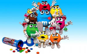 Mms Assorterede Farverige Chokoladefigurer — Sød skrivebord Wallpapers