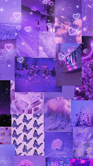 Mørk lilla æstetisk glitter — Neon lilla æstetik Wallpapers