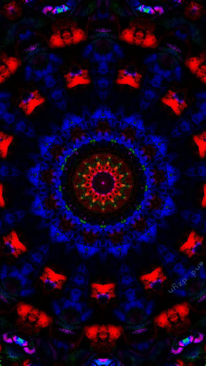 Mørke trippy røde og blå cirkler — Mørk trippy Wallpapers