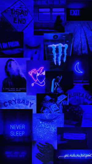 Blå æstetisk baggrund — Æstetisk collage Wallpapers